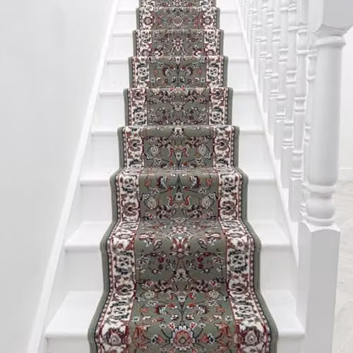 runrug Persian Stair Runner, Green, W: 70 cm, L: 450 cm – 1