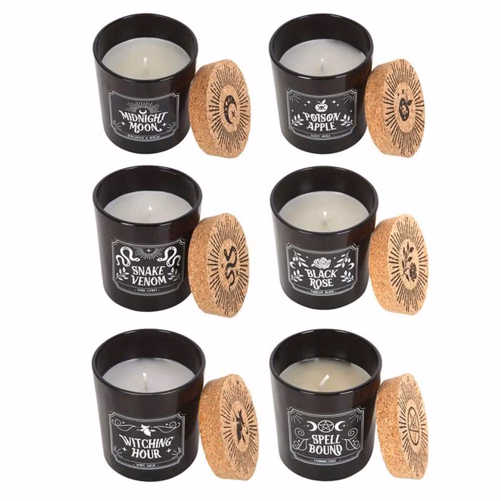Uniqueful Set of 6 Midnight Ritual Black Pillar and Votive Candles with Fruity, Floral and Fresh Scents – 2