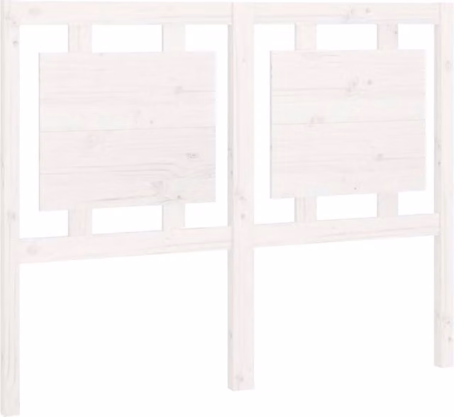 Berkfield Home White Rustic Solid Pine Wood Bed Headboard W: 125.5 cm, D: 4 cm, H: 100 cm