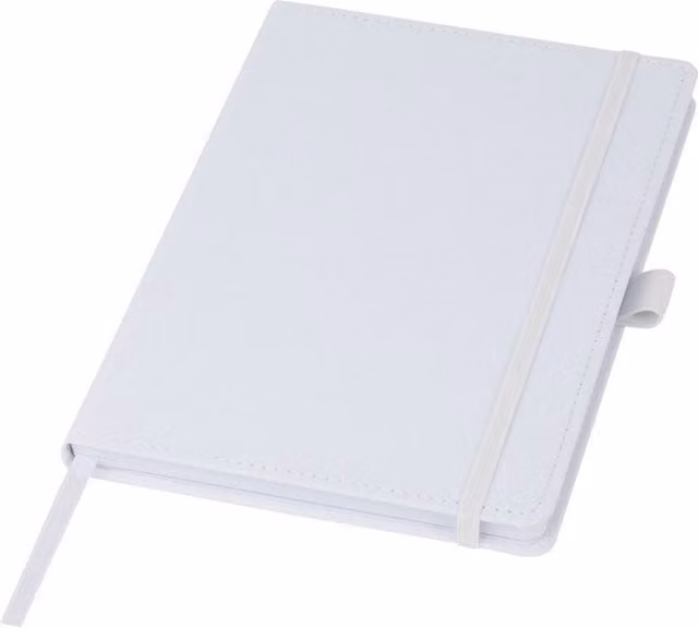 Marksman Thalaasa Ocean Bound Plastic Hardcover Notebook in White with Lined Paper, Bookmark and Elastic Closure