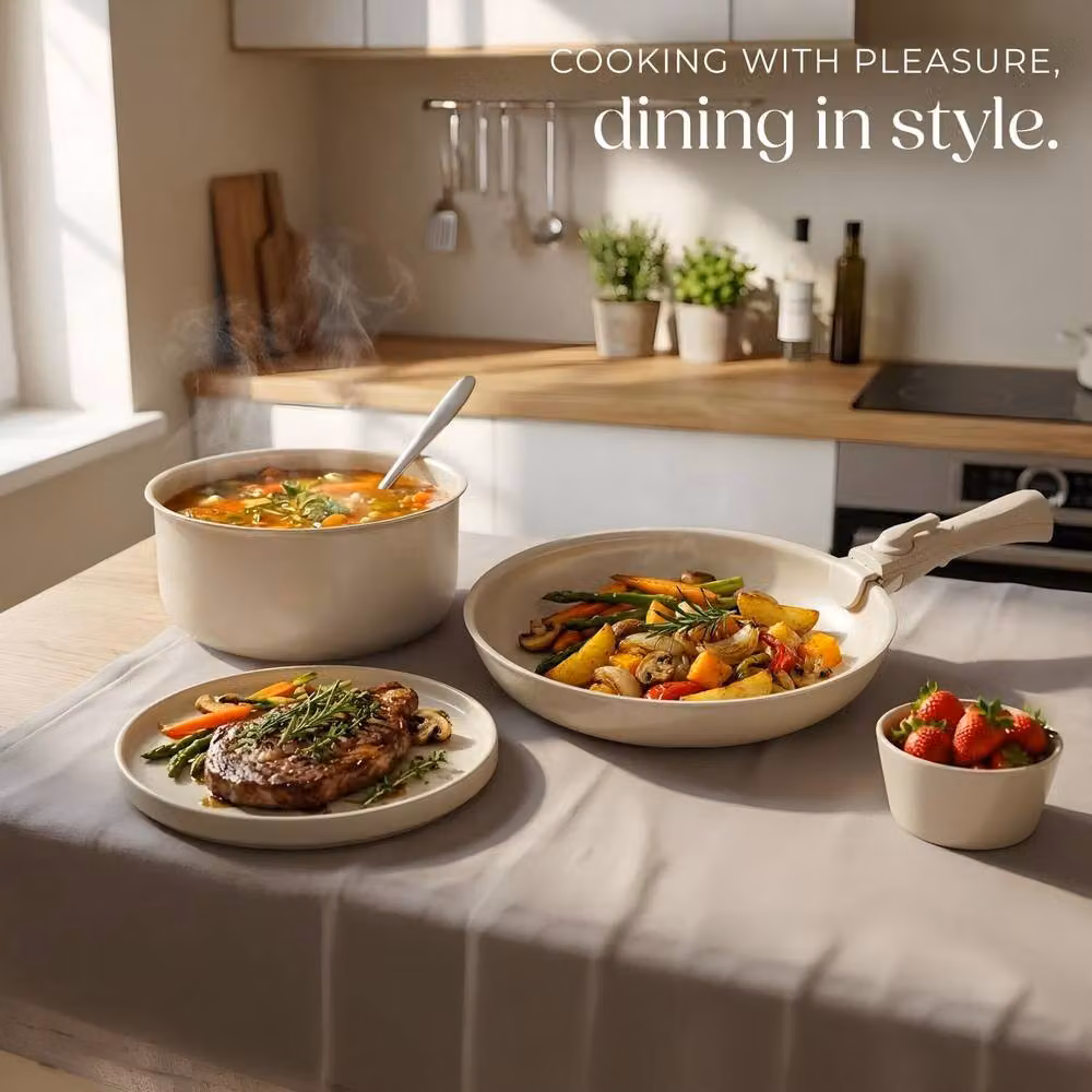 tectake Una/Genua Kitchen Starter Set in Multicolour Ceramic and Stoneware – 3