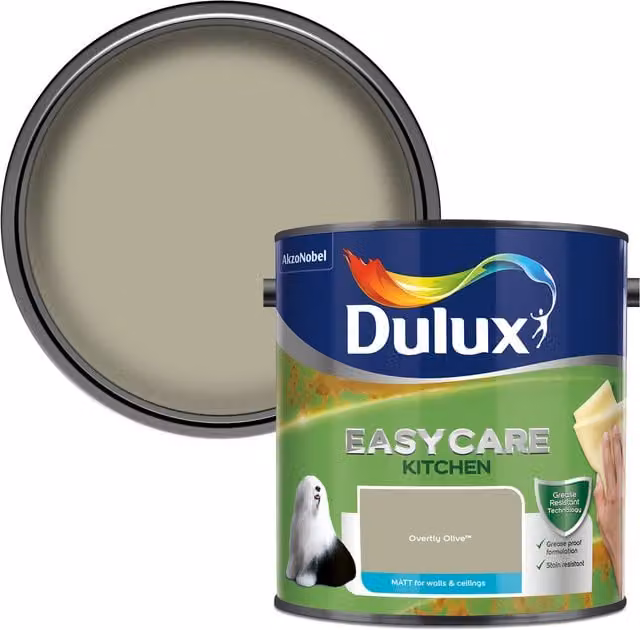 Dulux Easycare Kitchen Matt Paint in Overtly Olive Green