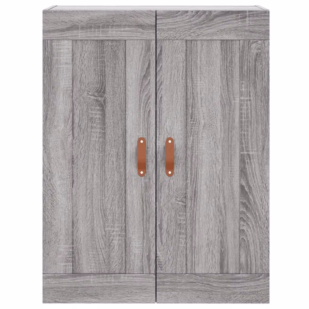 Berkfield Home Set of 2 Wall Mounted Cabinets in Grey Sonoma MDF with Hinged Doors and Internal Shelves – 2