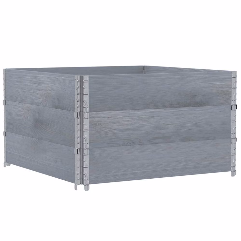 Berkfield Home Garden Grey Wooden Raised Bed Planter with Galvanised Steel, W/D/H: 100 x 100 x 100 cm – 2