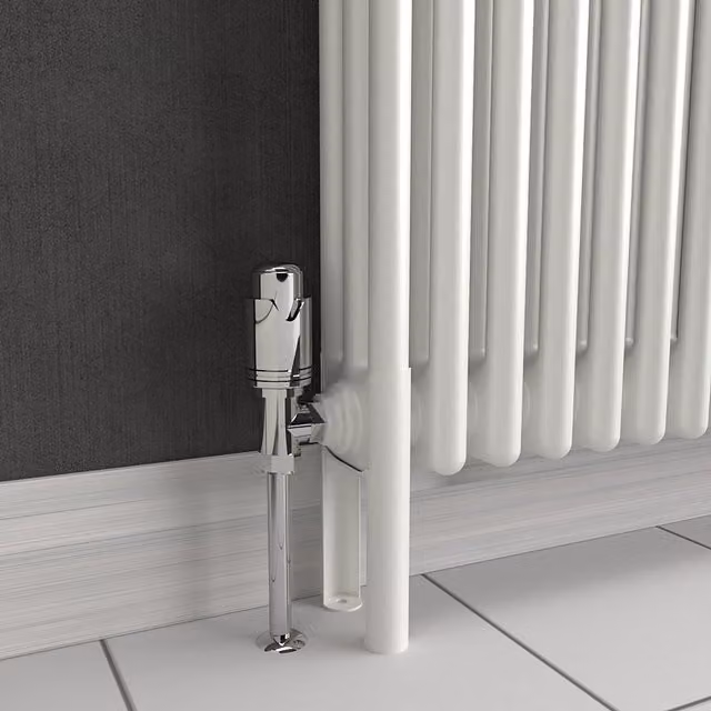 Lux Heat White Steel Column Radiator Feet