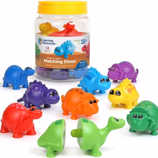 Learning Resources Snap and Learn Counting Matching Sorting Dinosaur Toy in Multicolour