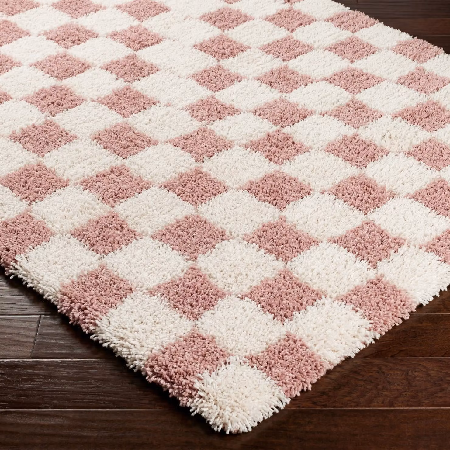Livabliss Urban Checkerboard Plush Pile Living Rug in Yellow, Black, Beige and Pink, W: 200 cm, D: 290 cm – 2
