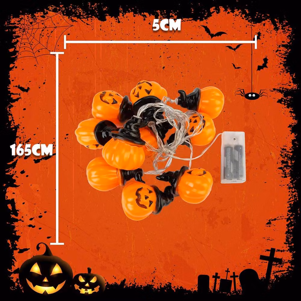 VFM e-Store Orange Halloween Pumpkin Head LED String Lights – 2