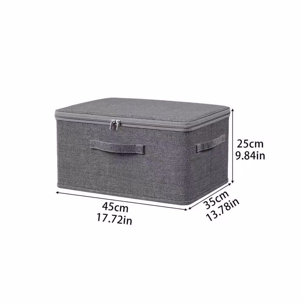 Kelvenix 4 Pack Large Foldable Fabric Storage Boxes in Grey – 2