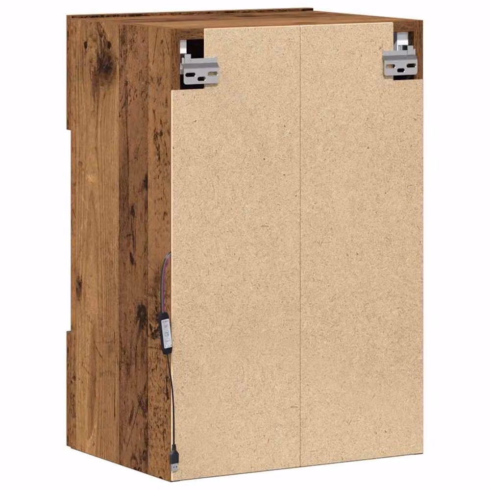 Berkfield Home Set of 2 Rustic Brown Wall Mounted TV Cabinets with Integrated LED Lights, W/D/H: 40 x 30 x 60.5 cm – 6