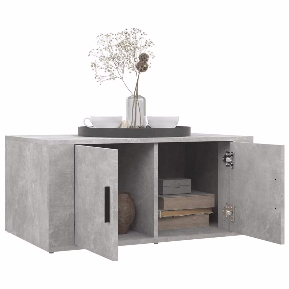 Berkfield Home Coffee Table in Concrete Grey, W/D/H: 80 x 50 x 36 cm – 2
