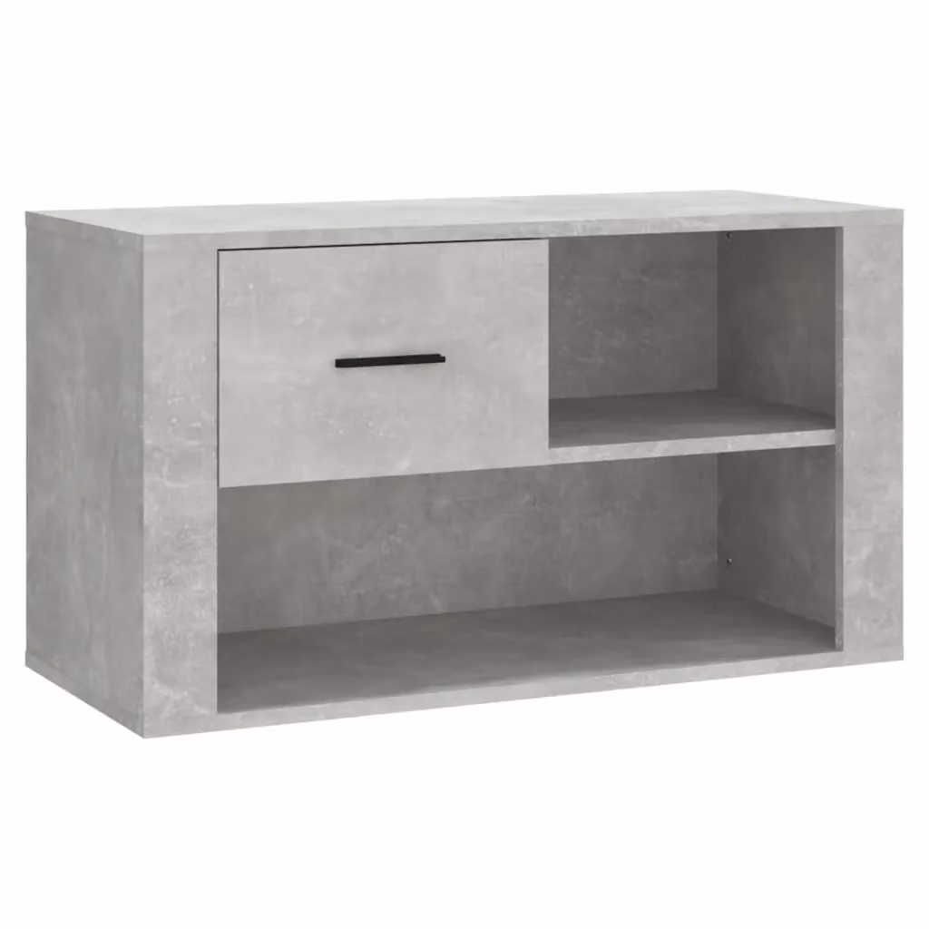 Berkfield Home Modern Grey Shoe Cabinet with Integrated Seat and Internal Drawers, W/D/H: 80 x 35 x 45 cm – 2