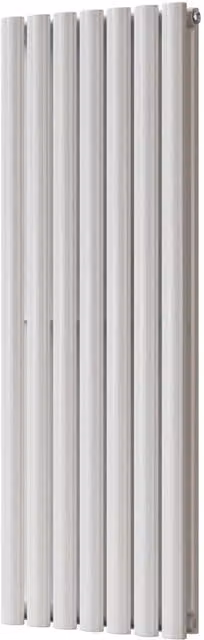 Omeara White Elliptical Tube Vertical Designer Radiator, W: 40.6 cm, H: 120 cm