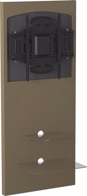 Alphason Mercury 2 Shelf TV Stand in Brown Raw MDF with Glass Details