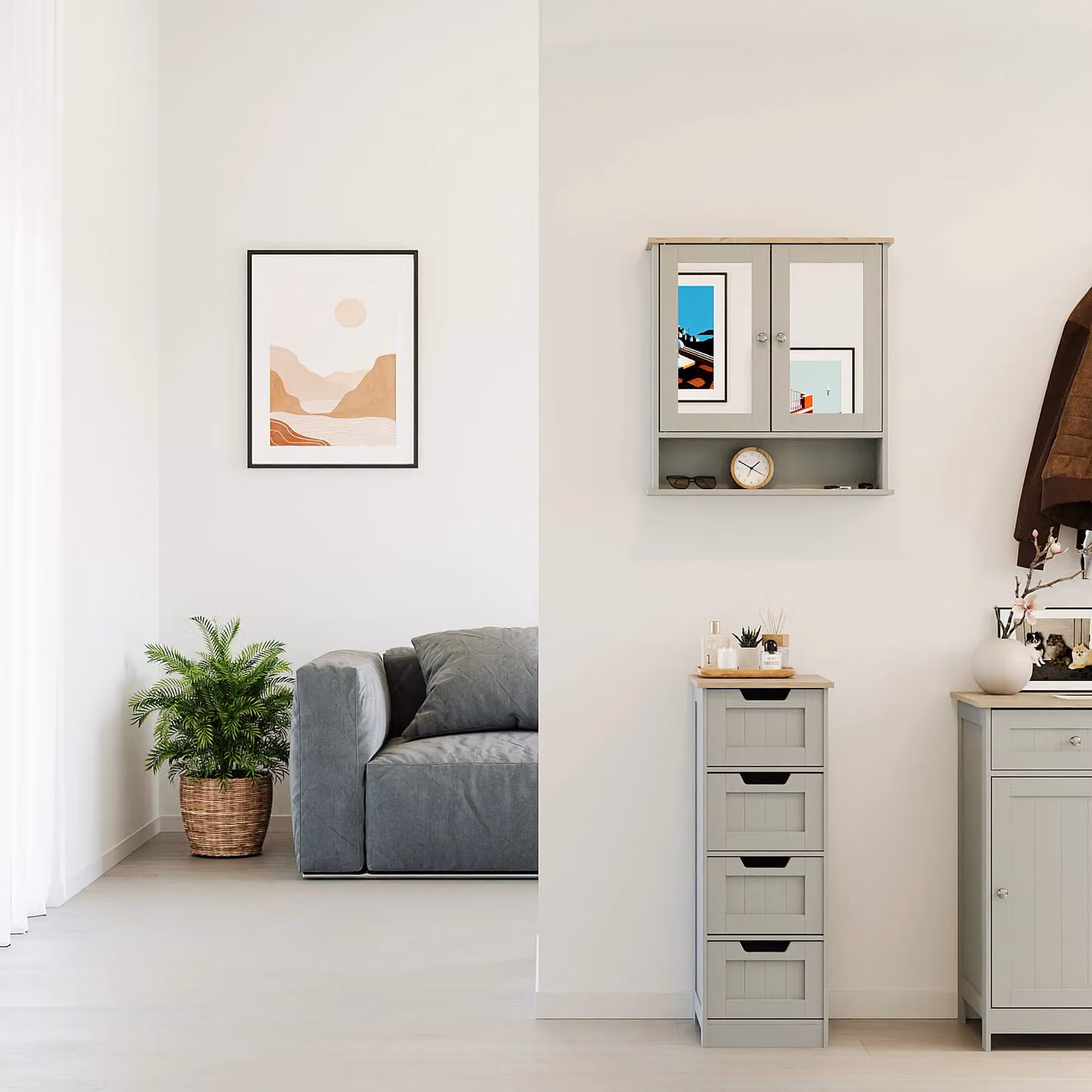 Home Discount Vida Priano 4 Drawer Freestanding Bathroom Storage Unit in Matt Grey – 3
