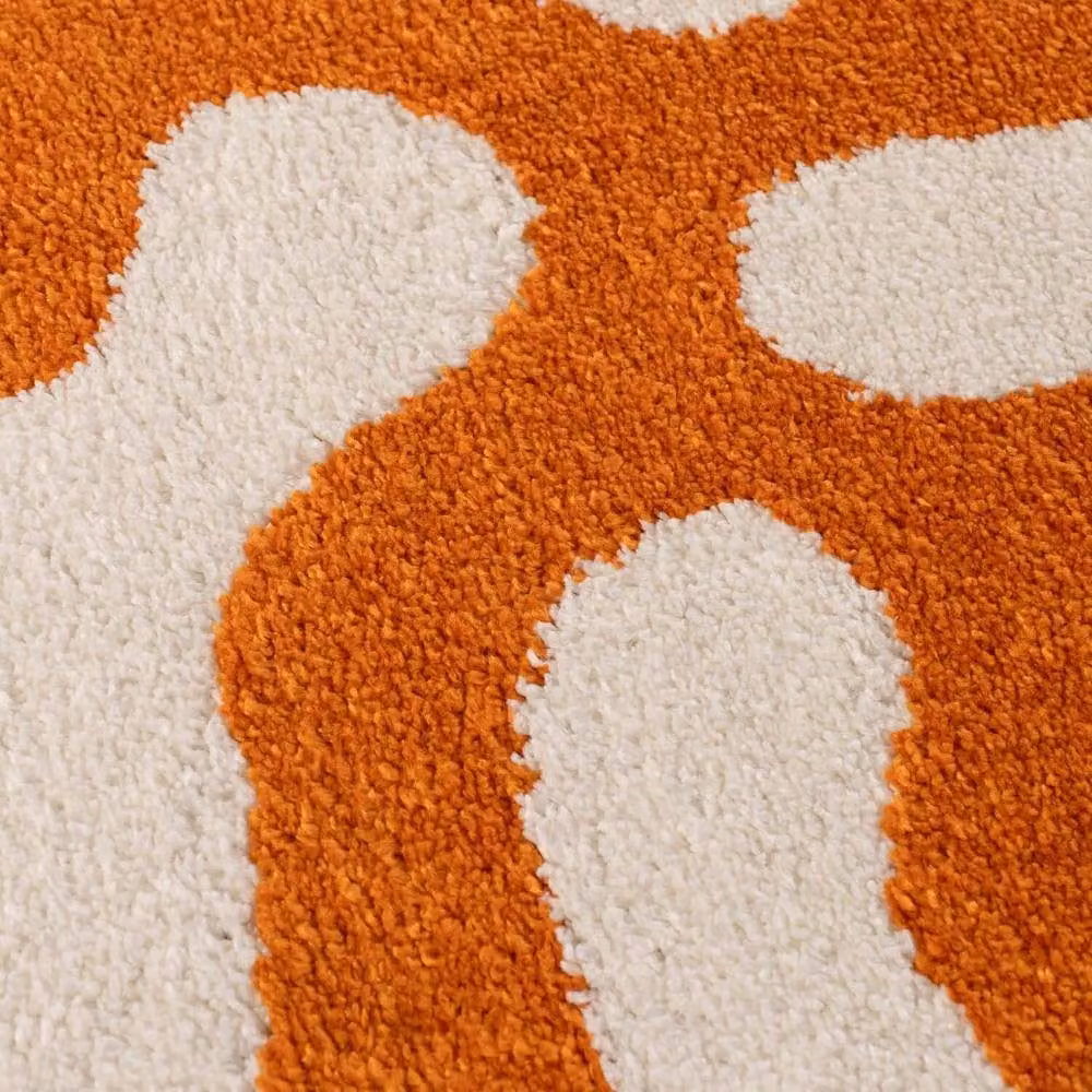 THE RUGS Joli Abstract Pattern Soft and Dense Pile Rug in Orange, W: 200 cm, L: 290 cm – 3