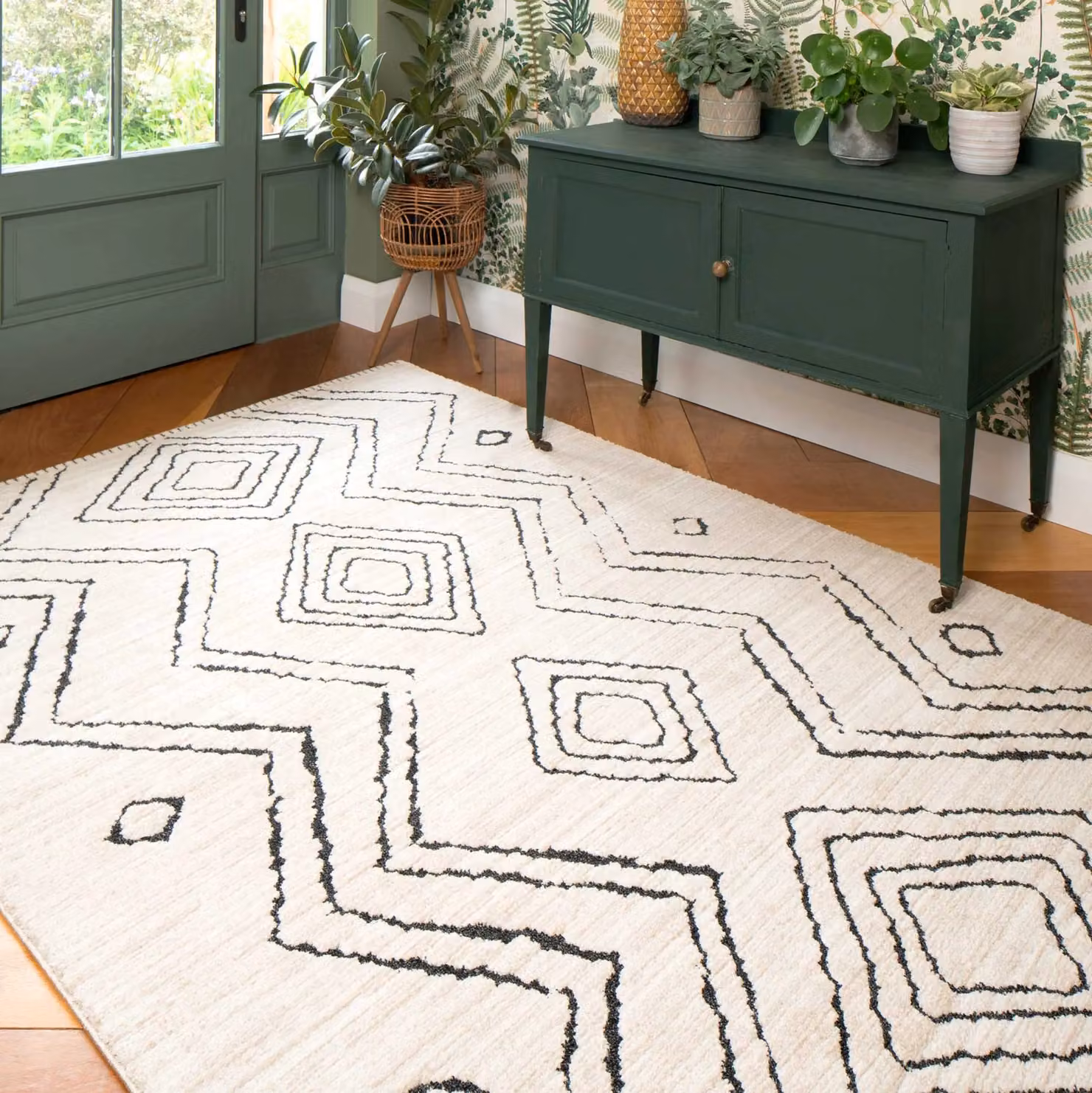 Kukoon Moroccan Berber Super Soft Rectangular Rug in Cream, Black and Beige, W: 200 cm, D: 290 cm – 2