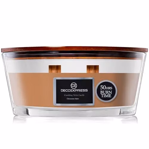 Deco Express Clementine Spice Scented Woodwick Candle in Brown – 1