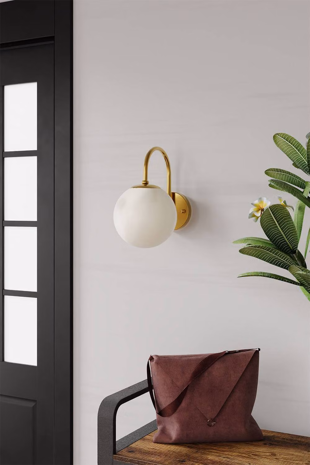 Living and Home Modern Gold Wall Lamp with Transparent Glass Sphere Shade – 3