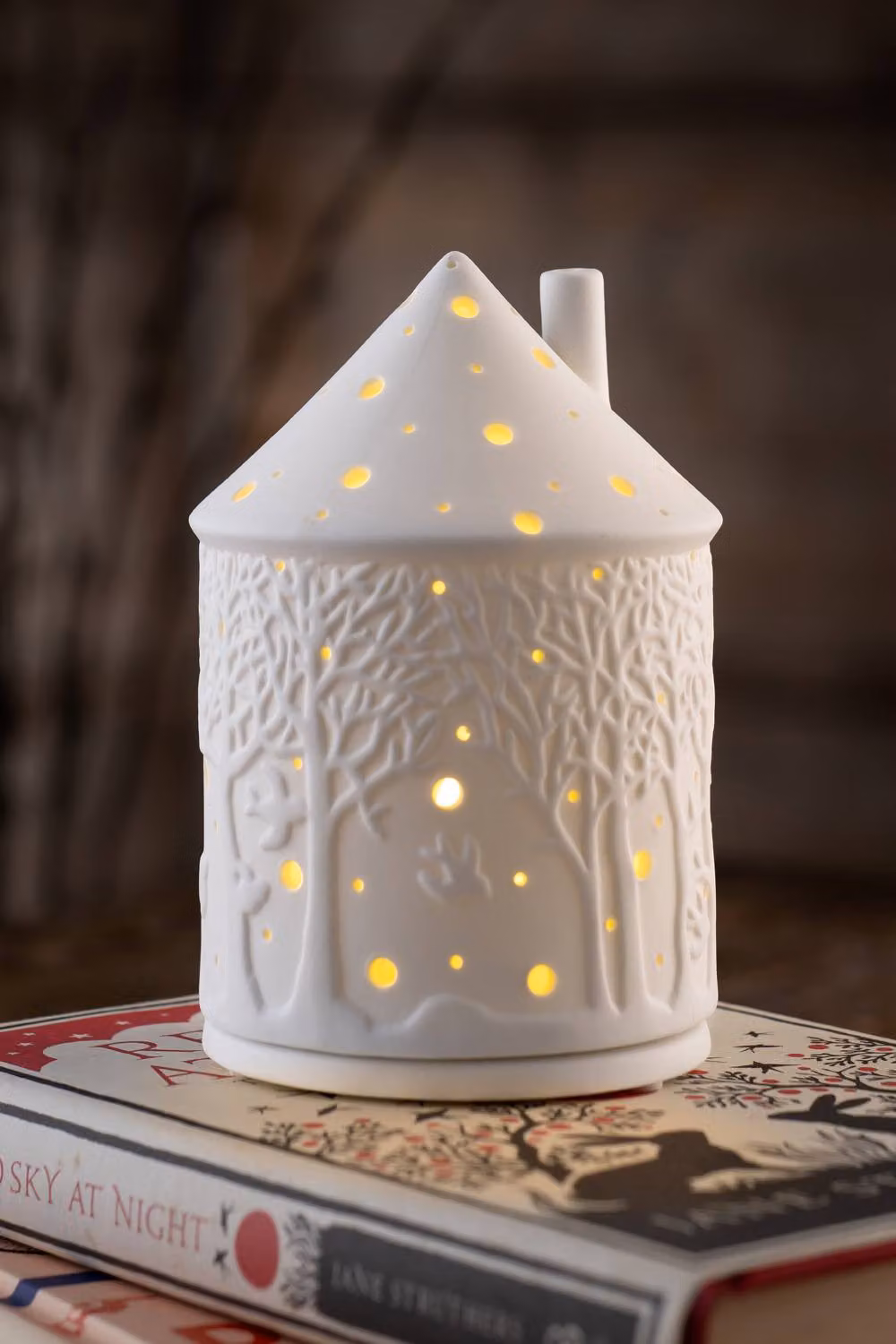 Belleek Living White Ceramic Floral Tabletop LED Votive, H 25.4 cm x W 25.4 cm x D 25.4 cm – 2