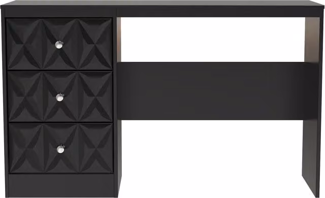 Ready Assembled 2 U Memphis 3 Drawer Desk in True Black