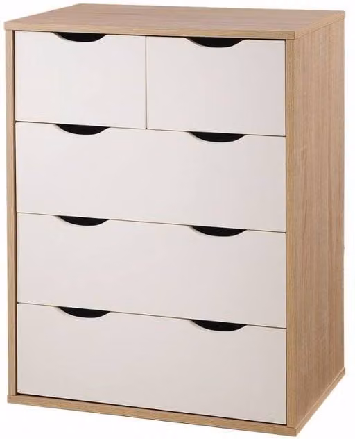 Timber Art Design Alton 3+2 Drawer Bedroom Cabinet and Bedside Chest of Drawers in Light Oak – 1