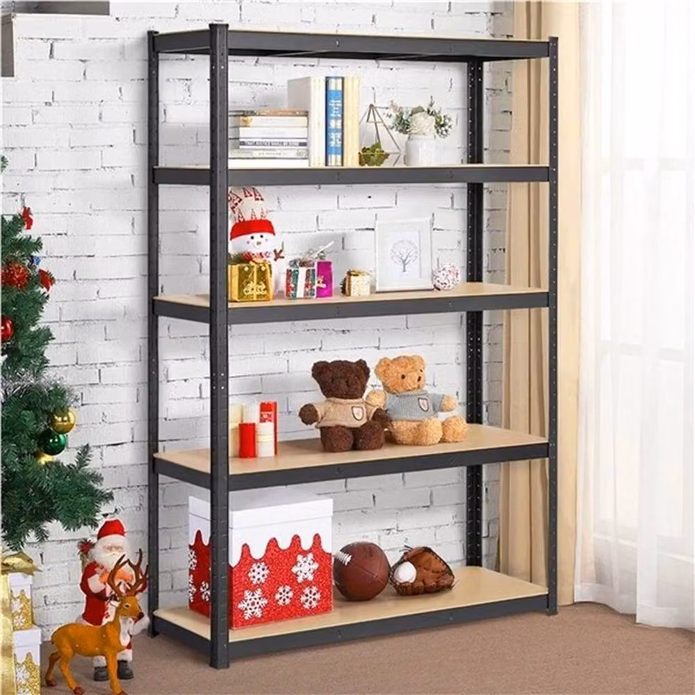 Kelvenix 2-Piece Heavy Duty 5-Tier Garage Shelving Unit, Black, H 180 x W 90 x D 30 cm – 2