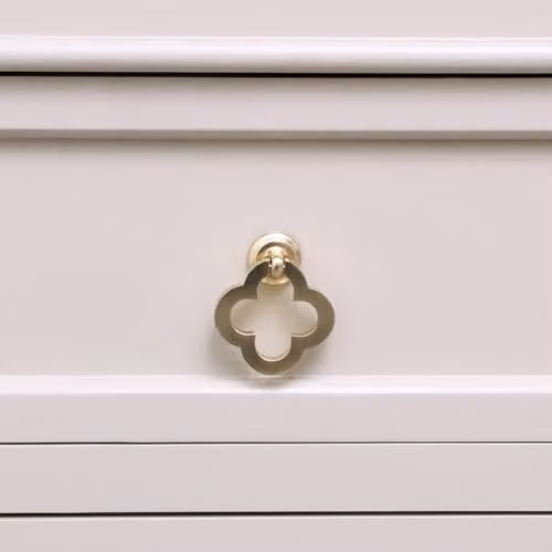 Melody Maison Brushed Gold Clover Drop Pull Handle Knob