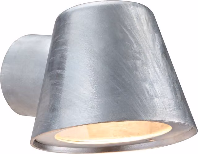 Nordlux Aleria Outdoor Wall Light in Silver Galvanised Steel with GU10 Socket, IP44 Rated and Saltwater Resistant – 1