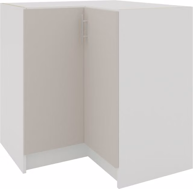 JD Greta Modern Fixed Height Kitchen Base Corner Unit in Navy Blue and Cashmere Matt Composite