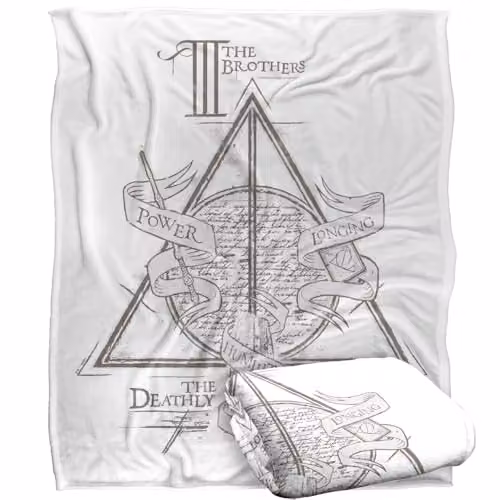LOGOVISION Harry Potter Three Brothers Deathly Hallows Super Soft Fleece Throw Blanket, Multicolour, W: 152 cm, D: 127 cm