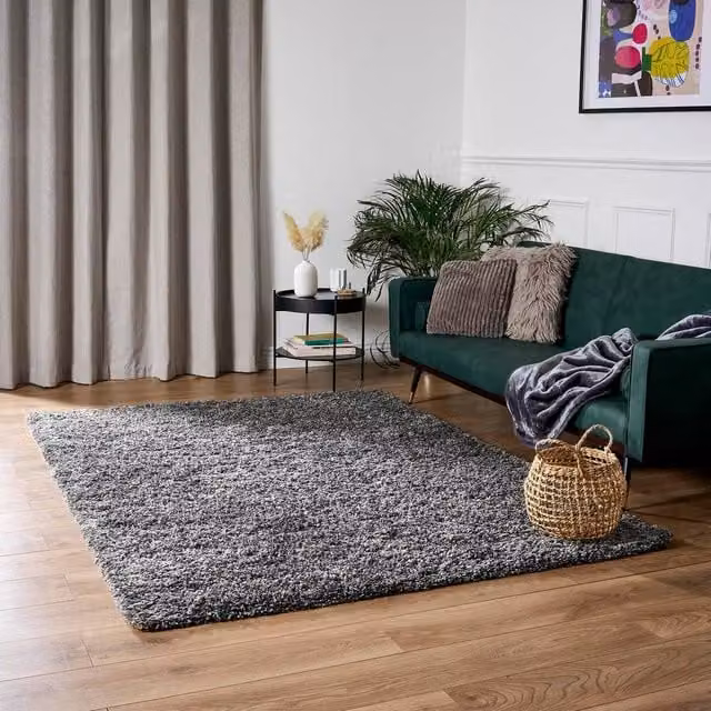 Bravich LTD Shaggy Area Rug in Dark Grey, W: 160 cm, D: 230 cm, 5 cm High Pile – 1