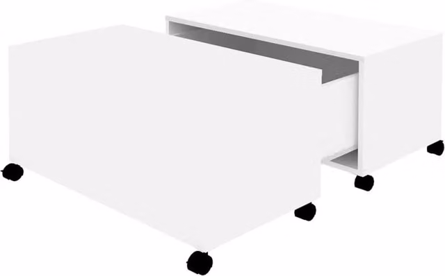 Berkfield Home White Square Coffee Table in Engineered Wood, W/D/H: 75 x 75 x 38 cm