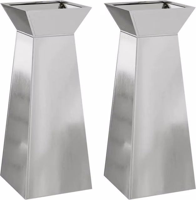 Berkfield Home Galvanised Steel Plant Stand, Silver, W/D/H: 40 x 40 x 101 cm