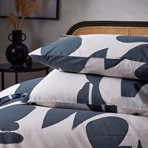 HOEM Meta Abstract Geometric Cotton Rich Duvet Cover and Pillowcase Set in Blue, 140 x 200 cm – 3