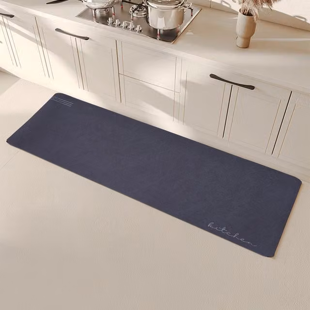 Livingandhome Soft Absorbent Diatomaceous Earth Kitchen Mat, Blue, W: 45 cm, L: 120 cm