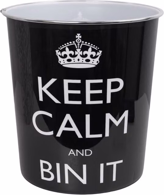 JVL Onyx Round Waste Bin, 7L, Black