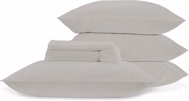 Christy 400TC Luxury Cotton Mako Satin Plain Dye Full Sheet Bundle in Grey, Super King – 1