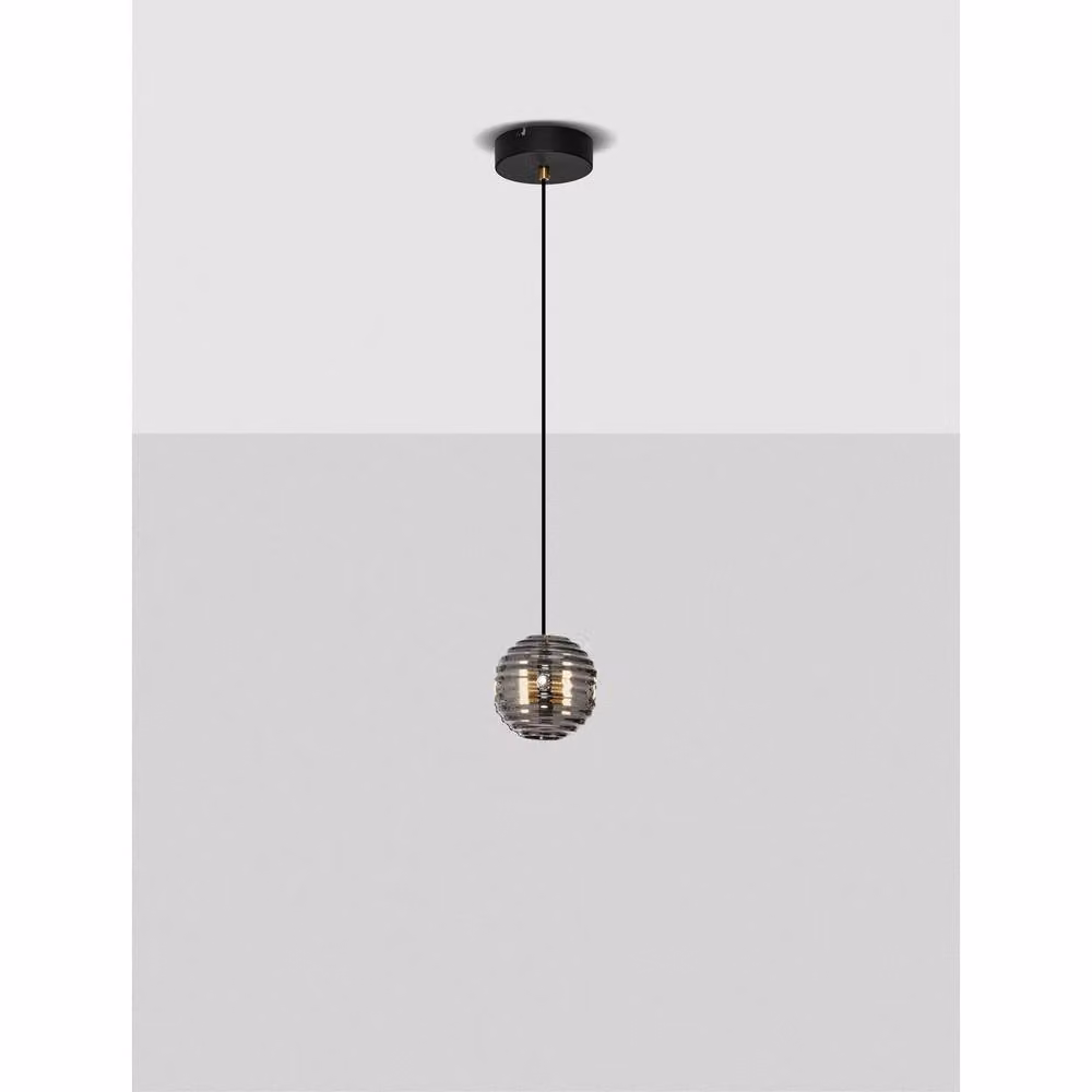 Netlighting Las Globe Pendant Light in Black, Gold/Brass and Grey with LED 13W, 650lm, 3000K Warm White – 3