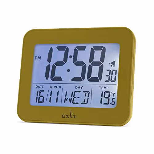 Acctim Otto Superbrite Digital Bedside Alarm Clock in White