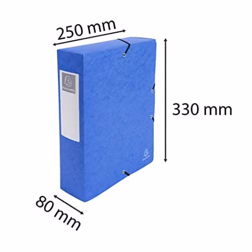 Exacompta ExaBox A4 Blue Paper Filing Box with 8cm Spine – 3