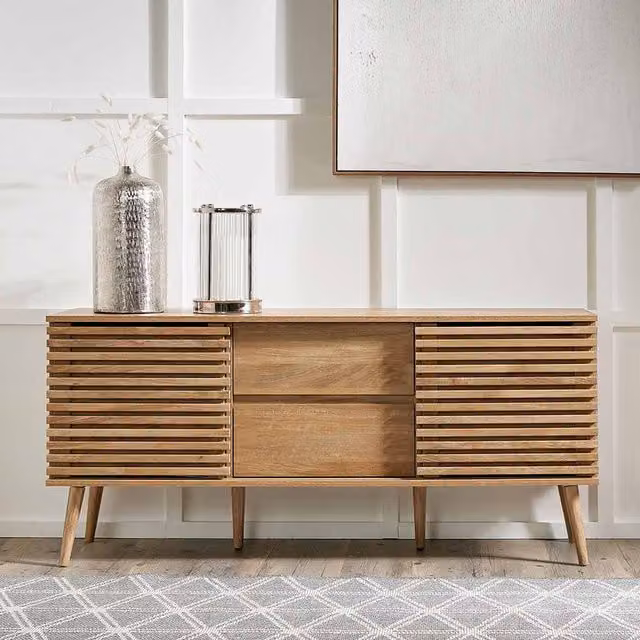 Pacific Lifestyle Scandinavian Style 2 Door 2 Drawer Sideboard TV Unit in Natural Wood