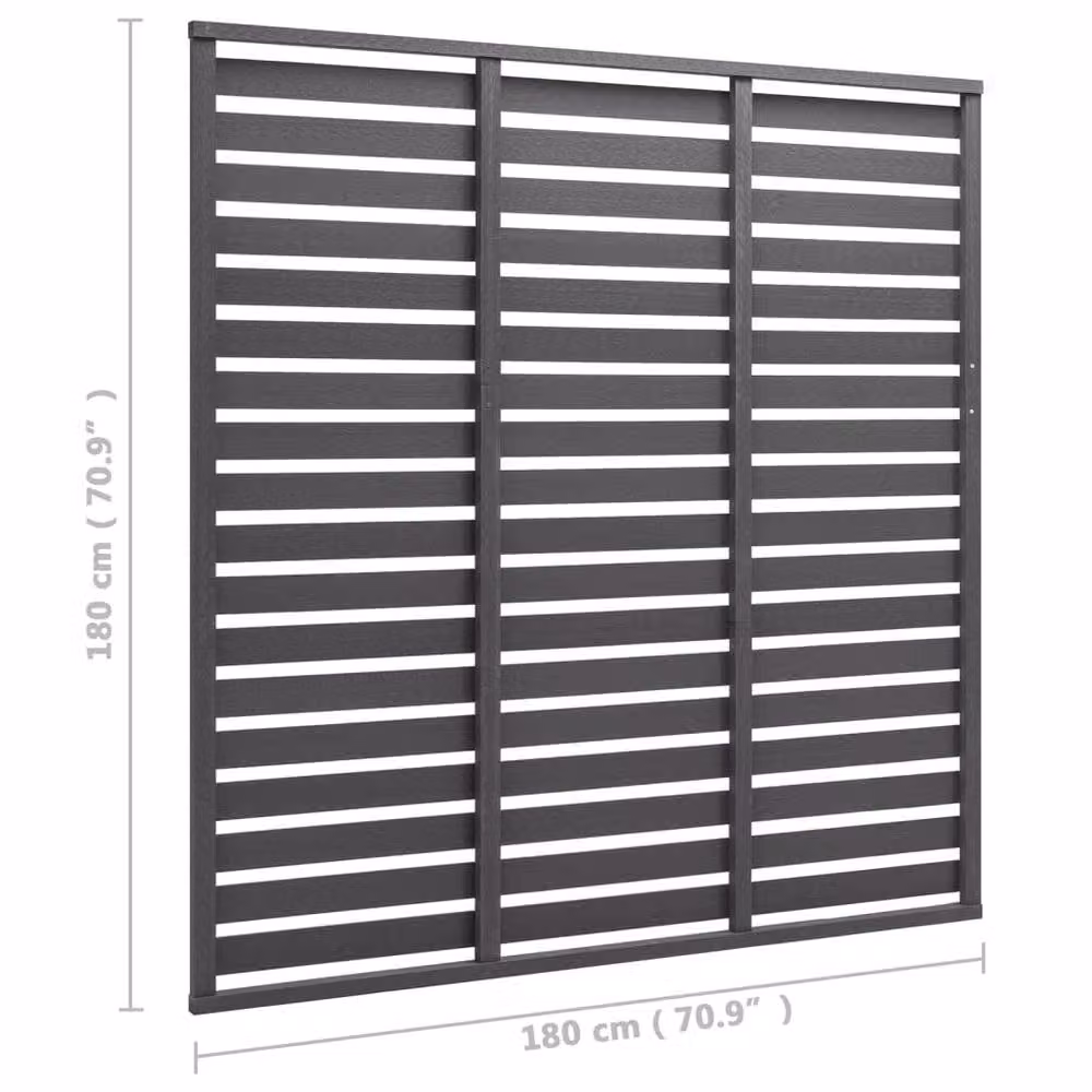 Berkfield Home Grey WPC Semi-Transparent Fence Panel W/H: 180 x 180 cm – 4