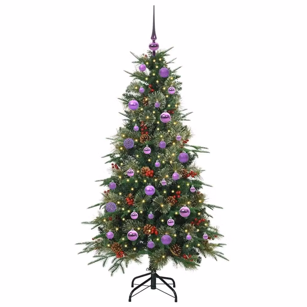 Berkfield Home Green Artificial Hinged Christmas Tree, Height: 150 cm – 3