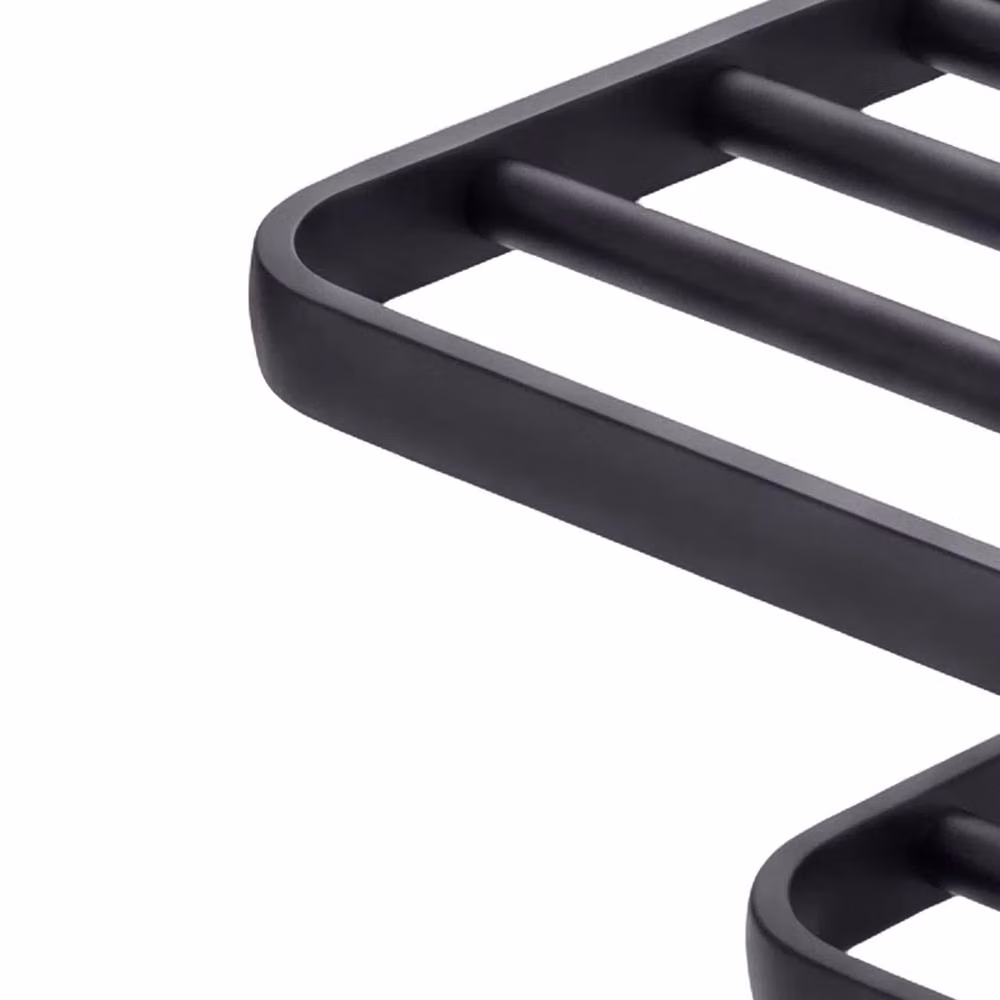 Levede Wall Mounted Double Bar Metal Towel Holder in Matt Black – 5