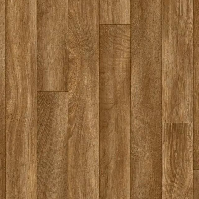 Vinyl Flooring UK Wood Effect Brown Cushion Backed Sheet Vinyl Flooring in Beige, W: 300 cm, D: 400 cm
