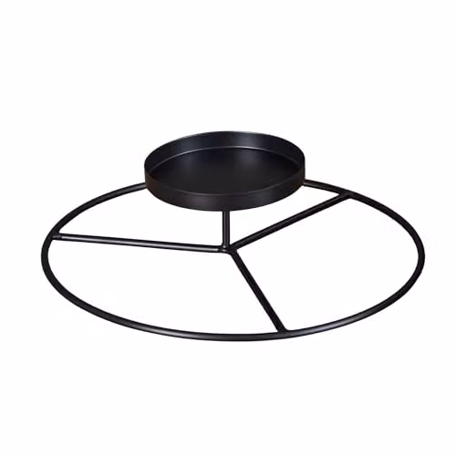 Samuel ALEXANDER Modern Round Metal Pillar Candle Ring Holder, Black, Diameter: 25 cm – 3