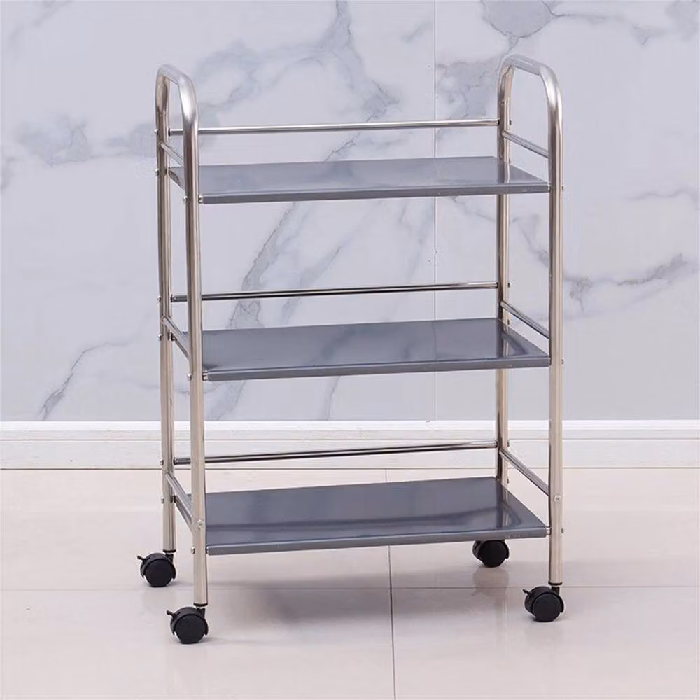Nordara 3 Tier Stainless Steel Kitchen Trolley Cart in Silver, W/D/H: 76 x 32 x 50 cm – 3