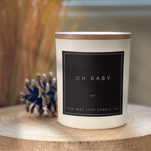 The Wax Leaf Candle Co Black and White Figure Scented Candle