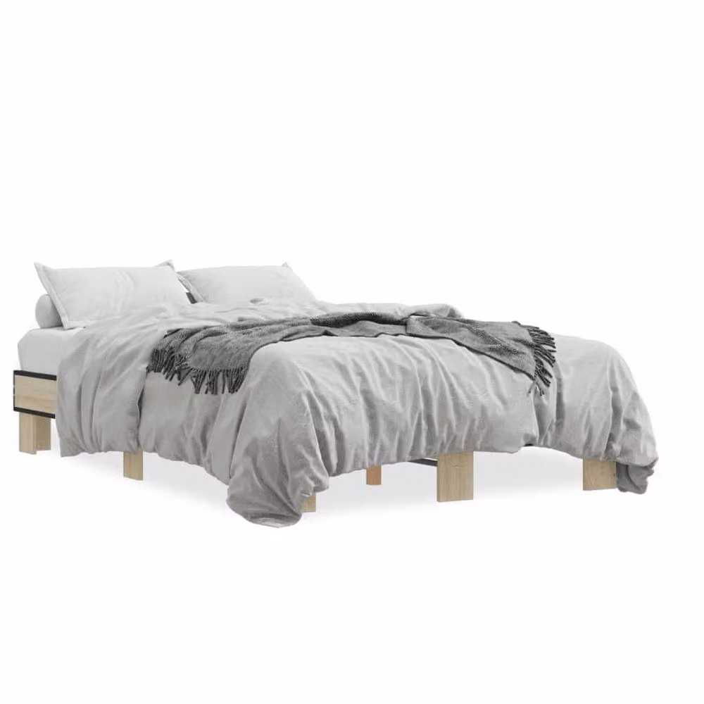 Berkfield Home Durable Sonoma Oak Bed Frame in Light Tan, Small Double, W/D/H: 120 x 200 x 30 cm – 2